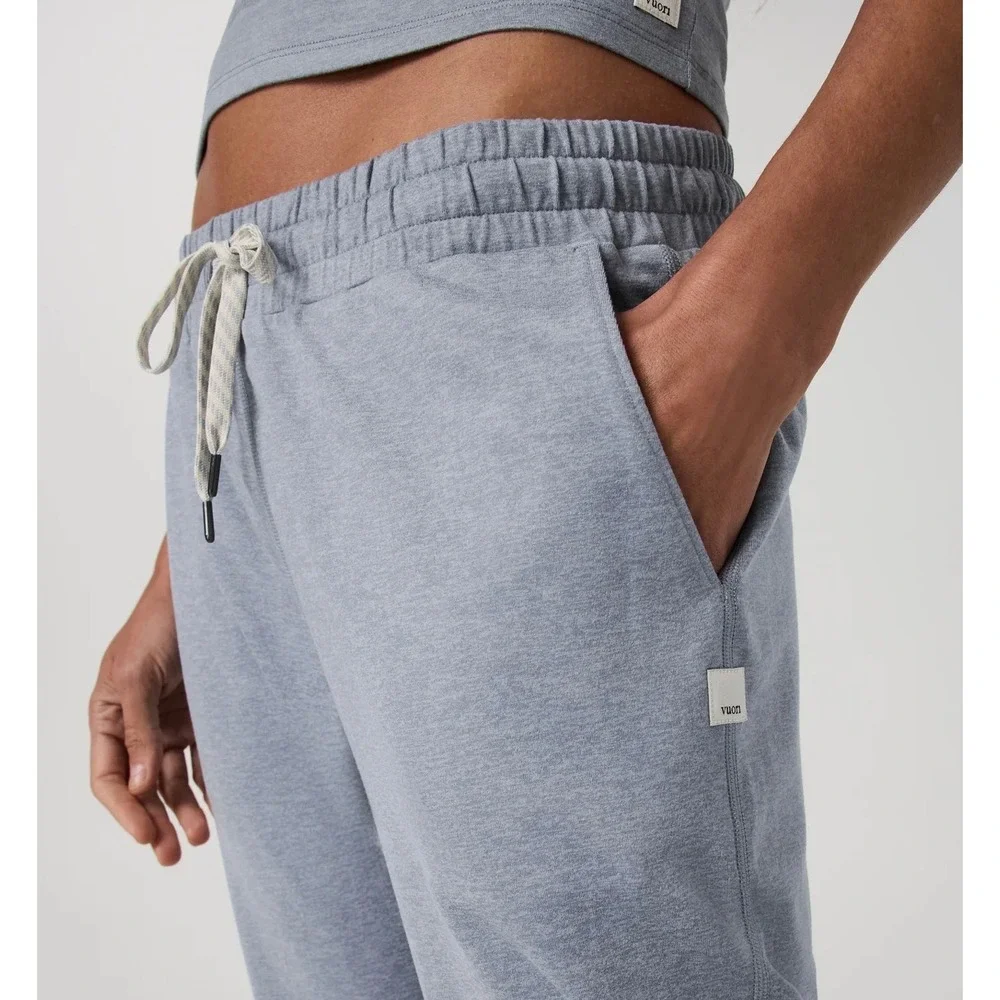 Vuori Performance Jogger Heathered Blue DreamKnit Slim Fit Sweatpants Womens L